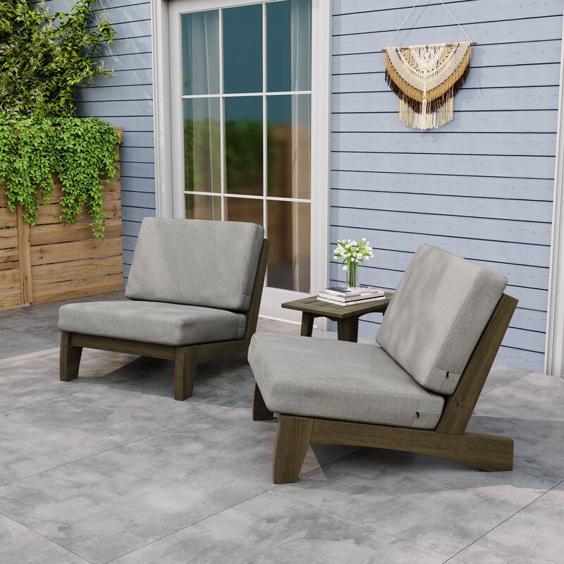 Outdoor Sectional Furniture Teak Conversation Set with Side Table