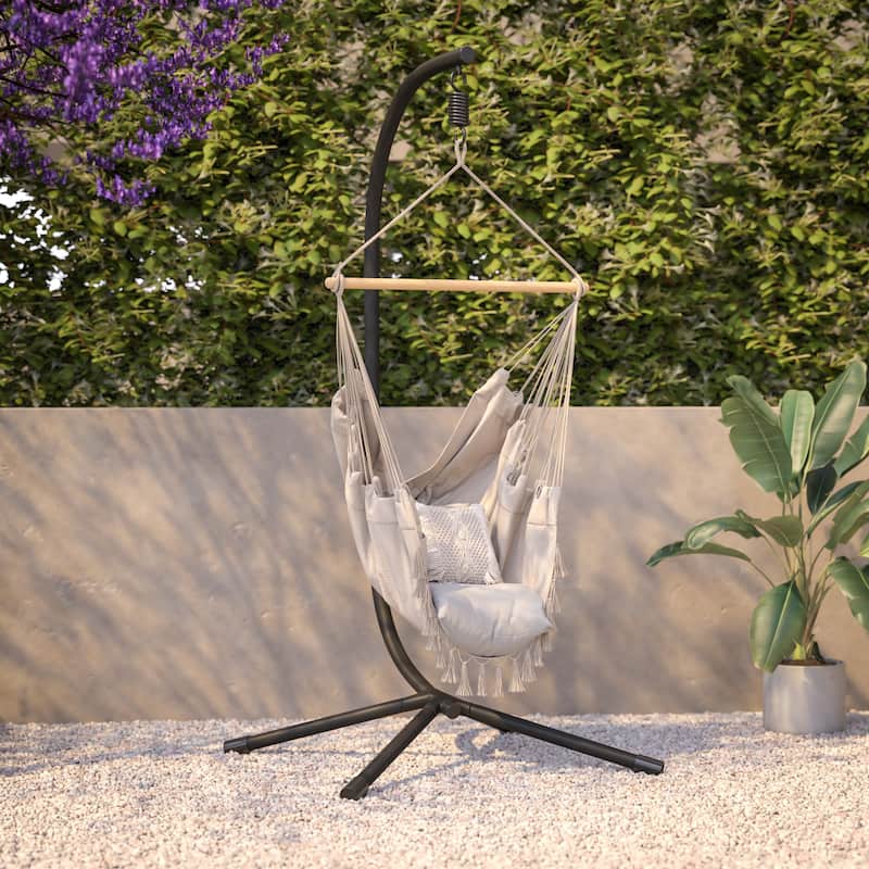 Commercial All-Weather Steel Hanging Chair C Stand with Included Hardware