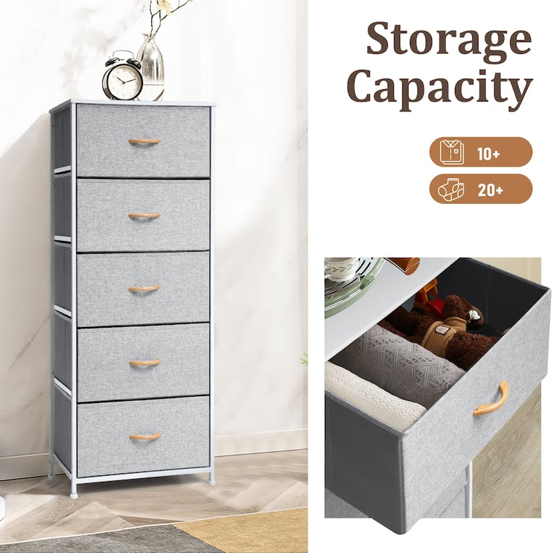 VredHom 5 Drawers Vertical Dresser Storage Tower