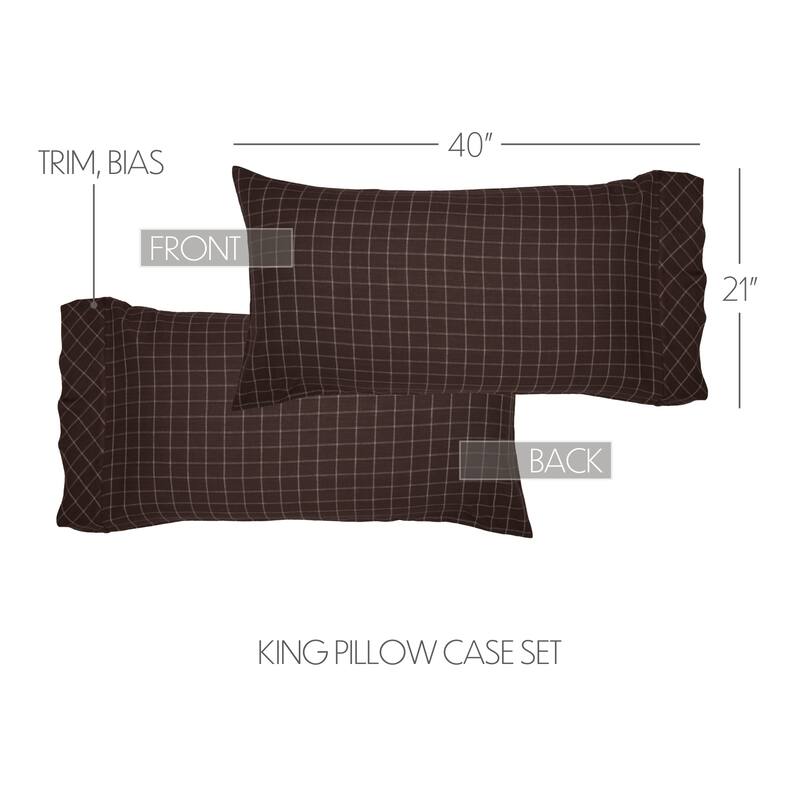 Wyatt Pillow Case Set - King - Espresso/Soft White
