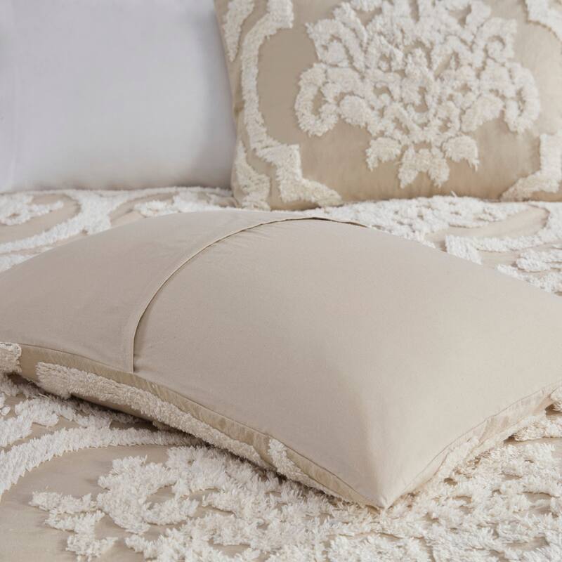 GDF Studio - Tufted Cotton Chenille Damask 3-Piece Comforter Set