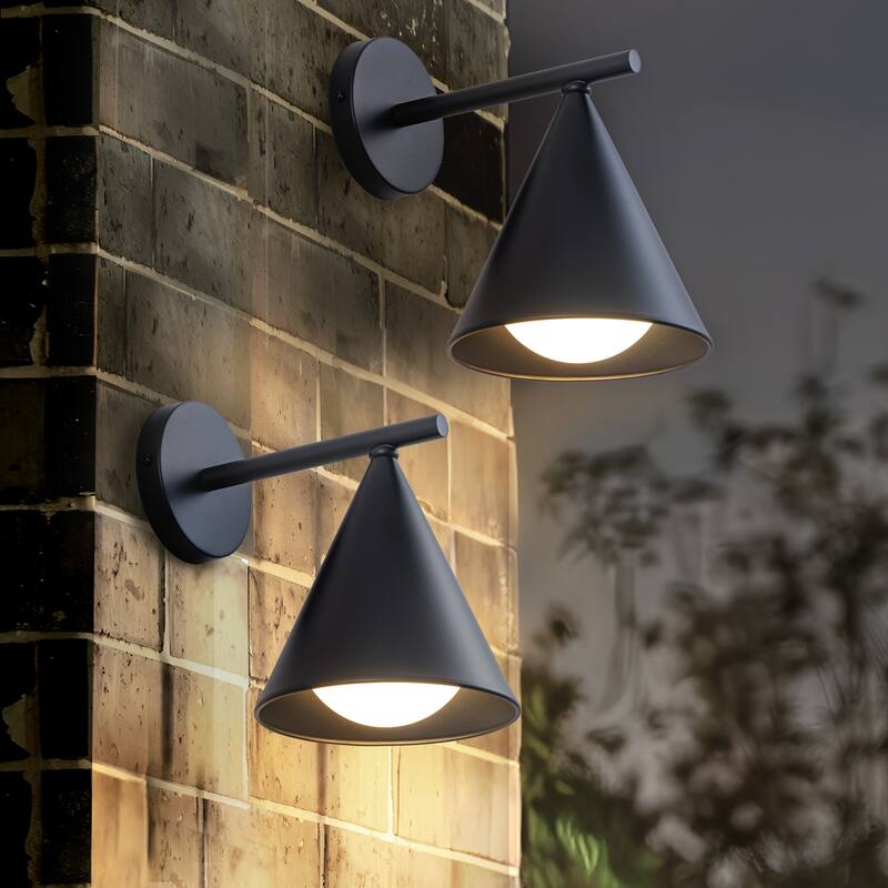 Modern LED Outdoor Wall Sconce Set of 2 - Goose-neck2