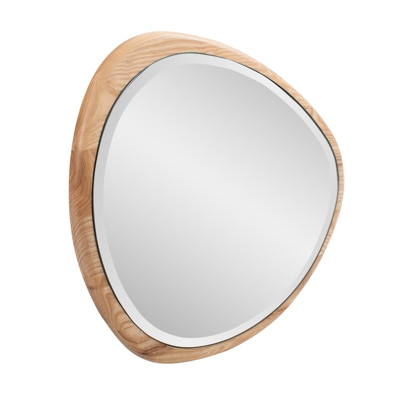 Allan Andrews Asymmetrical Bleached Oak Wood Framed Wall Mirror