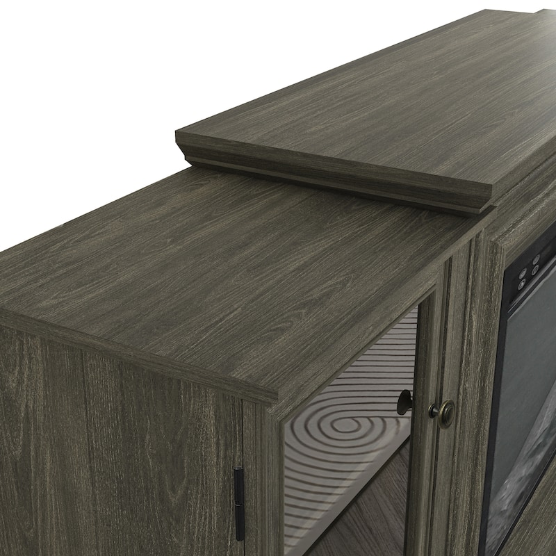 Farmhouse TV Stand with Fireplace - 70" Width -Fits up to 70" TV - 71"W x 30"H x 15.5"D