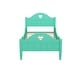 preview thumbnail 6 of 12, Girl's Princess Twin Size Bed Frame with Macaron Colors, Safety Rails, Headboard and Footboard for Toddlers, Seasoft Green