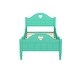 preview thumbnail 6 of 26, Twin Size Toddler Bed with Safety Rails and Love Design Cutouts - Solid Wood Construction, Macaron Colors, Easy Access