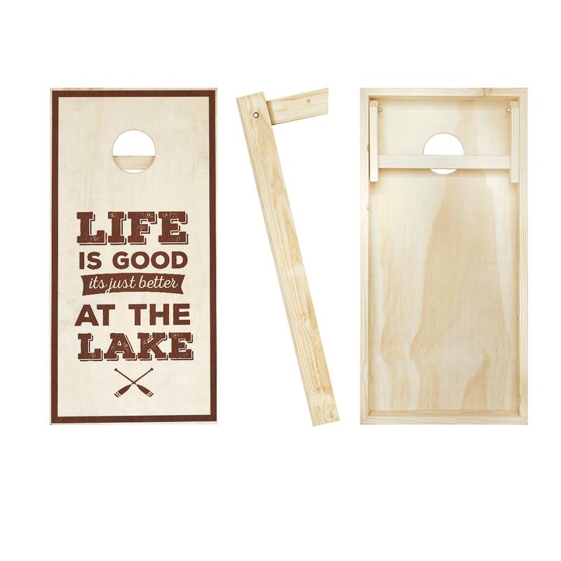 Life Is Better At The Lake Rosewood Outdoor Cornhole Board Game Set