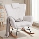 preview thumbnail 12 of 24, VECELO Rocking Chair, Modern Upholstered Teddy Fabric Nursery Glider with Padded Seat, High Backrest, Armchair and Pocket White