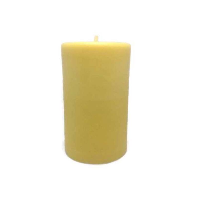 4.5" Golden Yellow Beeswax Pillar Candle