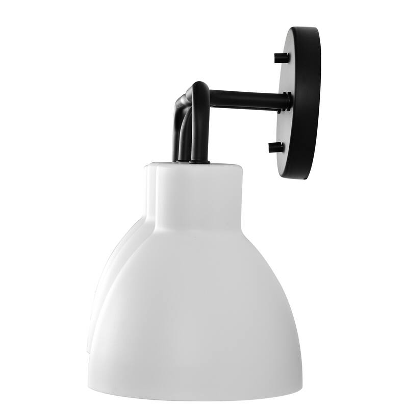 Sloan 3 Light Vanity; Matte Black Finish with White Shade