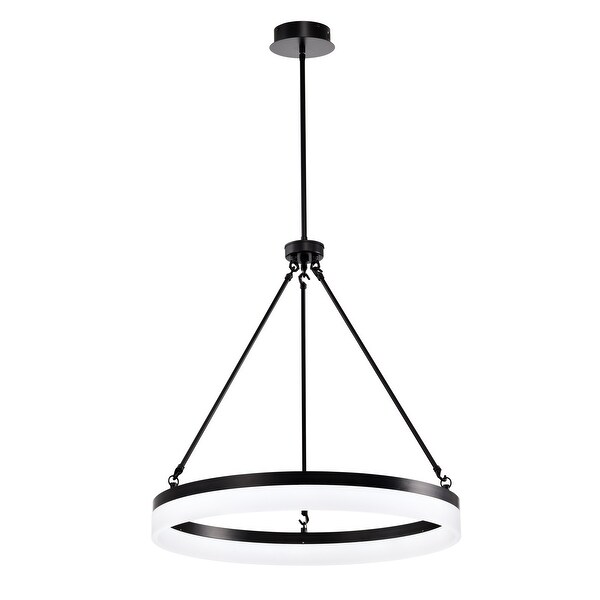 Hong Kong Best New Zhu Yuan Lighting Co. Sierra Integrated LED Chandelier for Dining Living Room Office Foyer Size Black