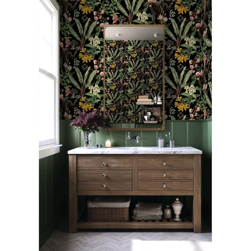 Harry & Grace Panther Jungle Peel and Stick Wallpaper - 20.5 in W x 18 ft. L