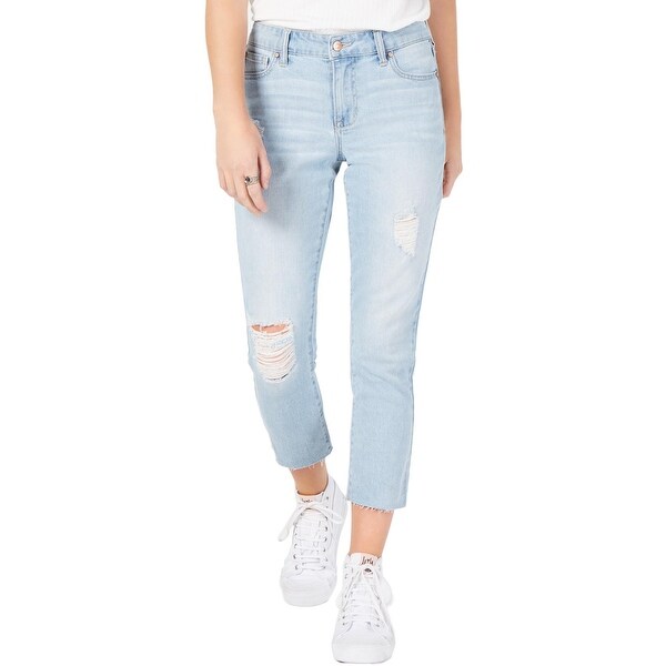 Shop Celebrity Pink Womens Straight Leg Jeans Denim Distressed ...