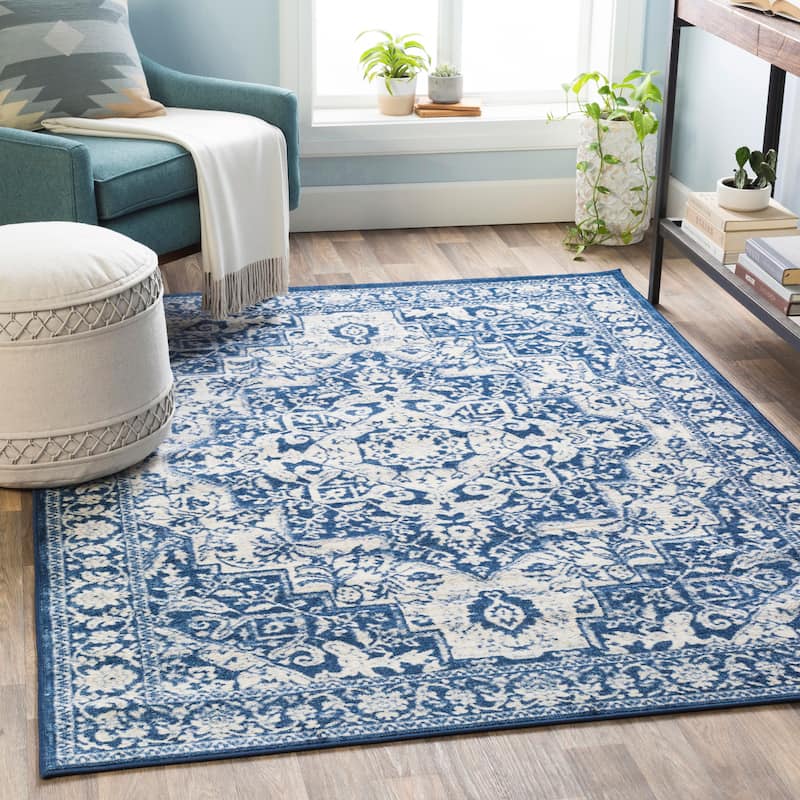 Artistic Weavers Tyrus Traditional Medallion Area Rug - 2' x 3' - Navy