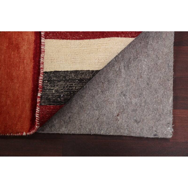 Contemporary Gabbeh Kashkoli Wool Area Rug Hand-knotted Striped Carpet - 2'2" x 3'0"