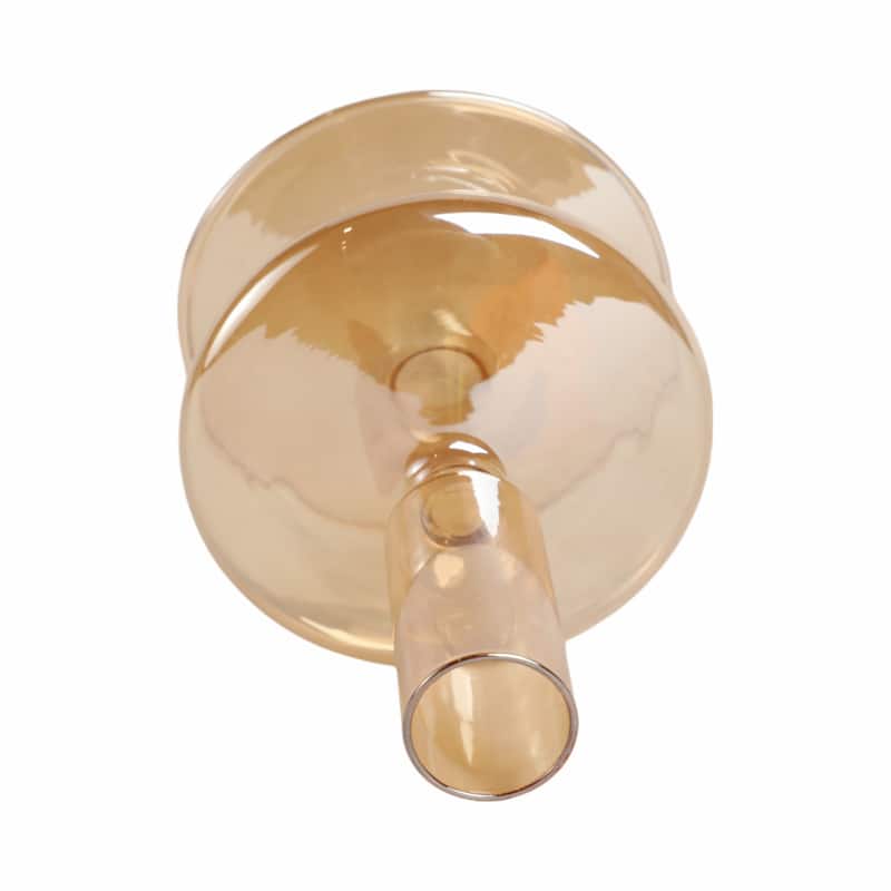 Modern Bubble Glass Candle Holder with Rounded Accent Base