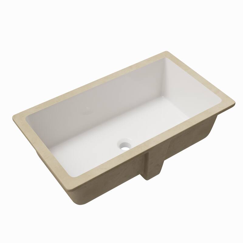 ClarityPure 27.56 in. x 15.75 in. Undermount Bathroom Sink in White Ceramic with Overflow Drain