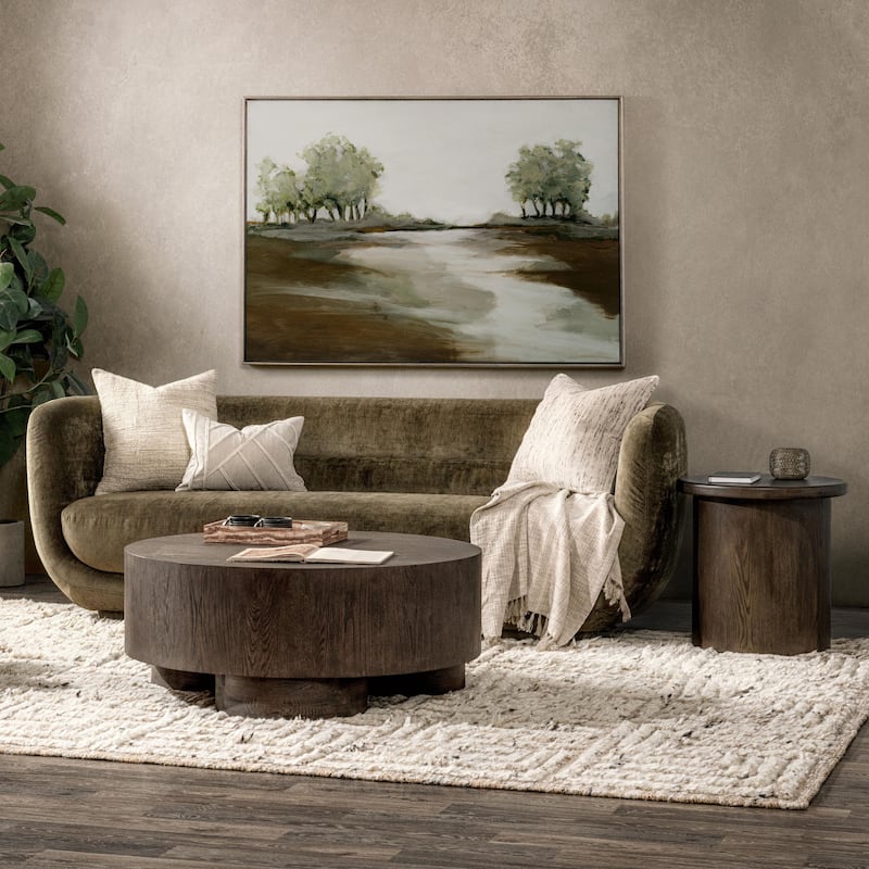 Classic Home Nico 93" Modern Curved Sofa - Olive Green