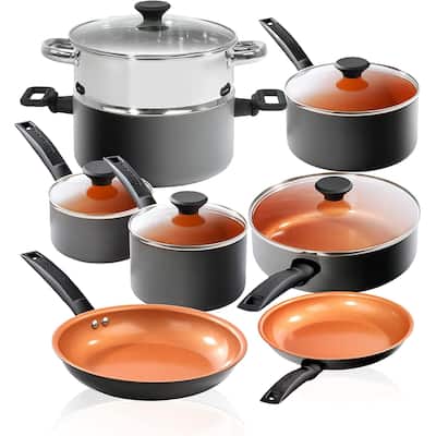 Gotham Steel Pro Premier Hard Anodized 13 Piece Nonstick Cookware Set