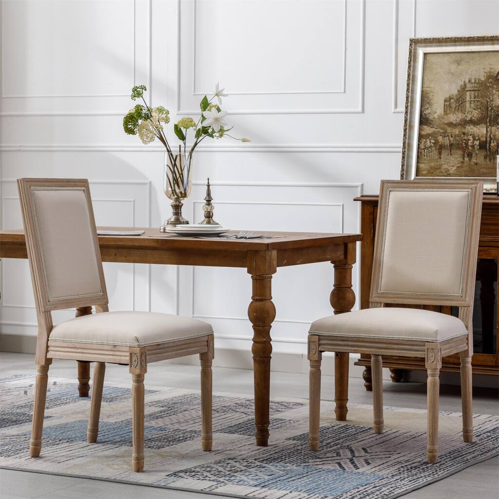 French Style Square Rattan Back Dining Chair