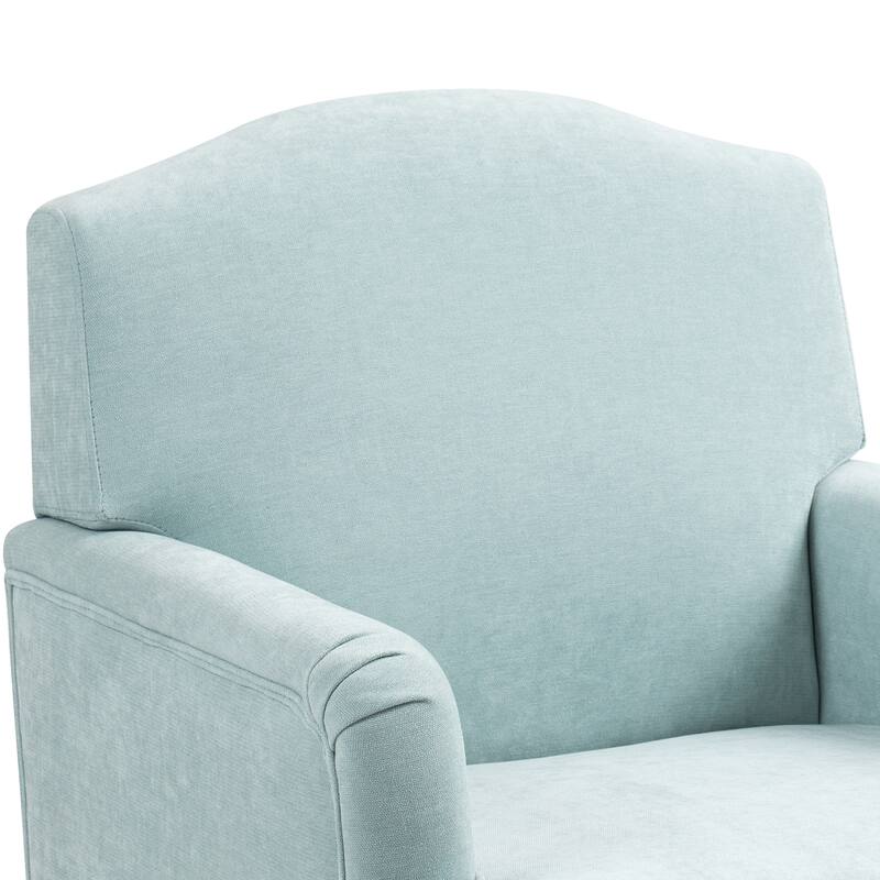 Modern Upholstered Accent Chair with Armrest, Fabric Reading Living Room Side Chair, Single Sofa with Wood Legs
