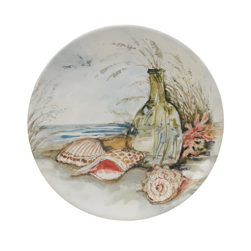 Certified International Coastal Landscape 9" Salad/Dessert Plates, Set of 4 Assorted Designs - 10.75' x 11'