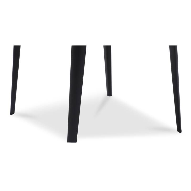 NADAAL STUDIOS Lyra Dining Chair, Barrel-Style Back, Iron Frame, Warm Beige Upholstery - Set of 2