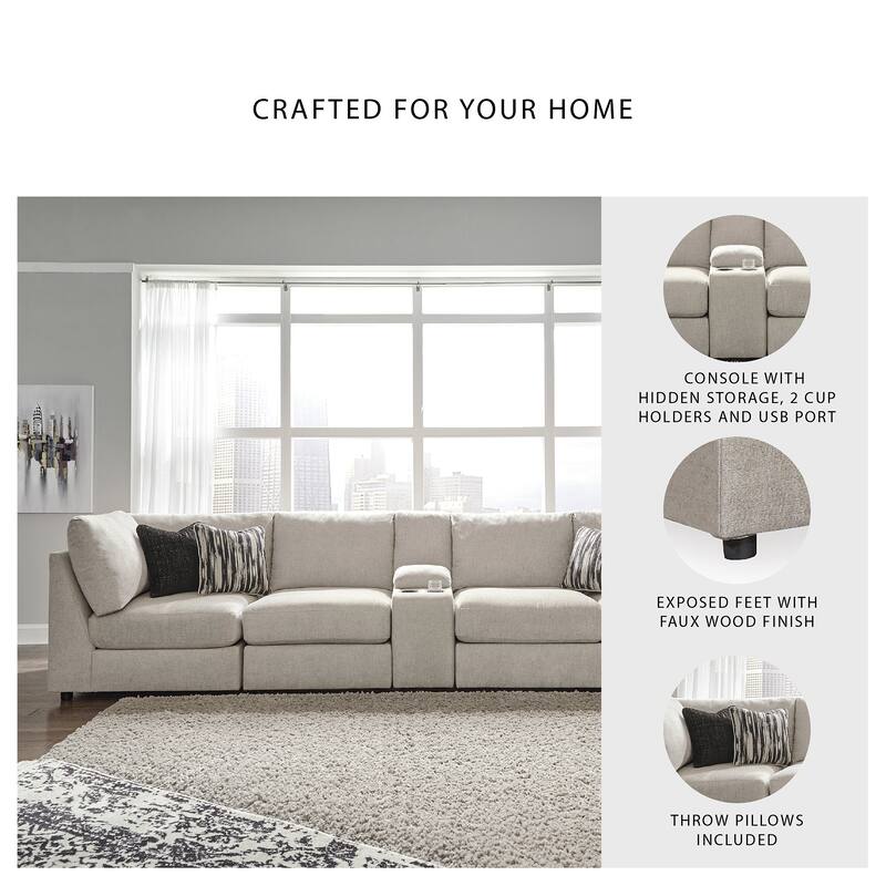 Signature Design by Ashley Kellway Beige 5-Piece Sectional - 114"W x 70"D x 39"H