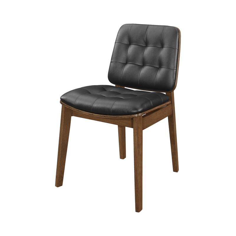Lana Natural Walnut and Black 7-piece Dining Set with Butterfly Leaf