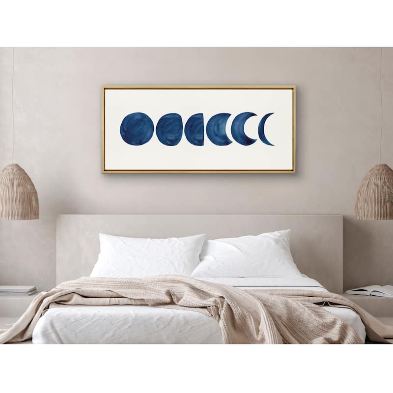 Kate and Laurel Sylvie Moon Framed Canvas by Teju Reval of SnazzyHues