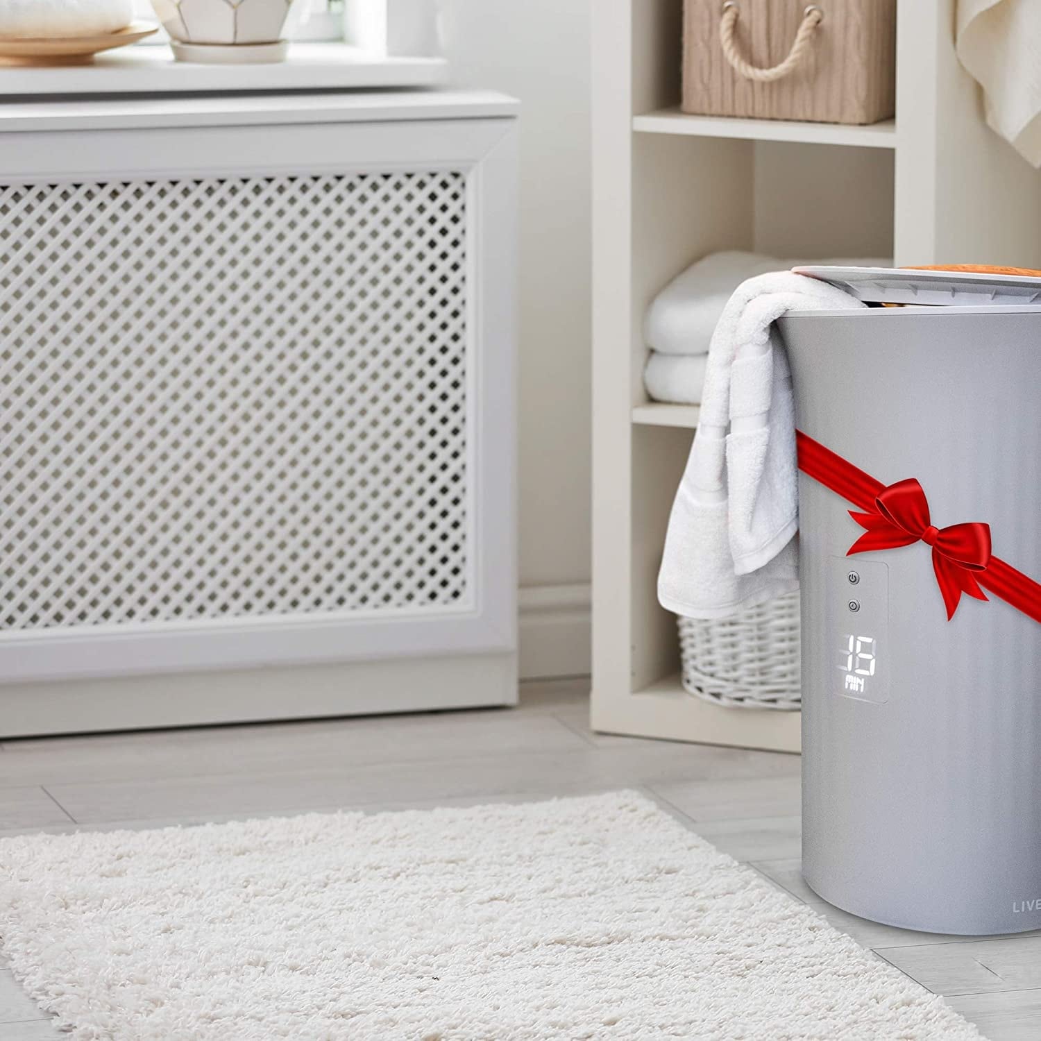 LiveFine Towel Warmer Large Bucket Style Luxury Heater with LED Display -  Grey - Bed Bath u0026 Beyond - 35382298