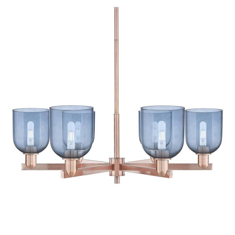 Innovations Lighting 716-6CR-12-36 Bella Chandelier Bella 6 Light 36" - Antique Copper / Blue