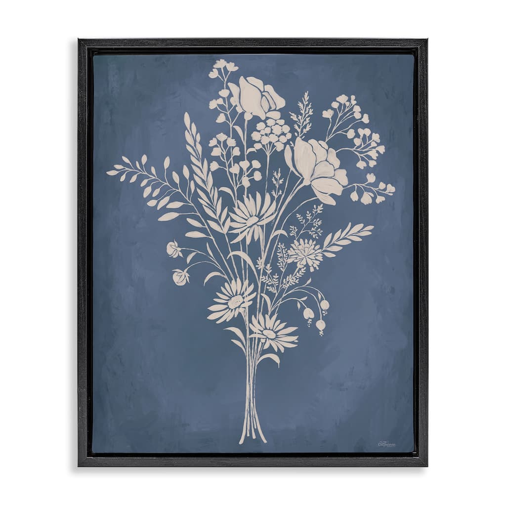 Stupell Garden Bundle over Blue Framed Floater Canvas Wall Art Design By Cat Thurman Designs