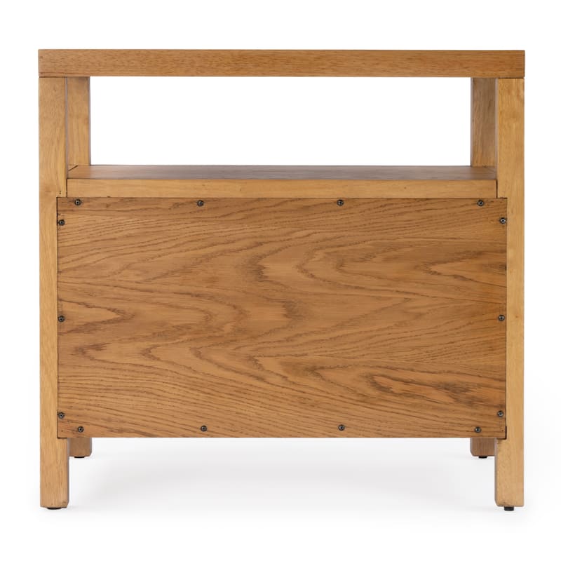 Nora 2-Drawer Wood Wide Nightstand