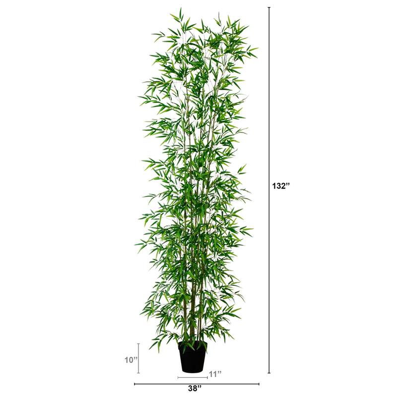 Potted Artificial Bamboo Tree - 11' - Green
