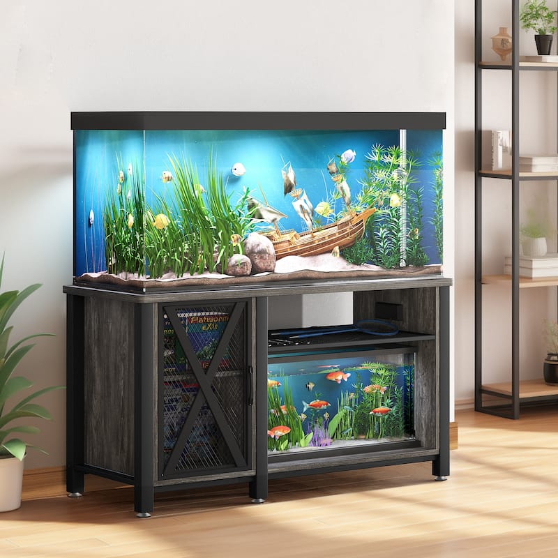 Moasis 55-75 Gallon Aquarium Stand with Power Outlets,Fish Tank Stand with Storage Cabinet