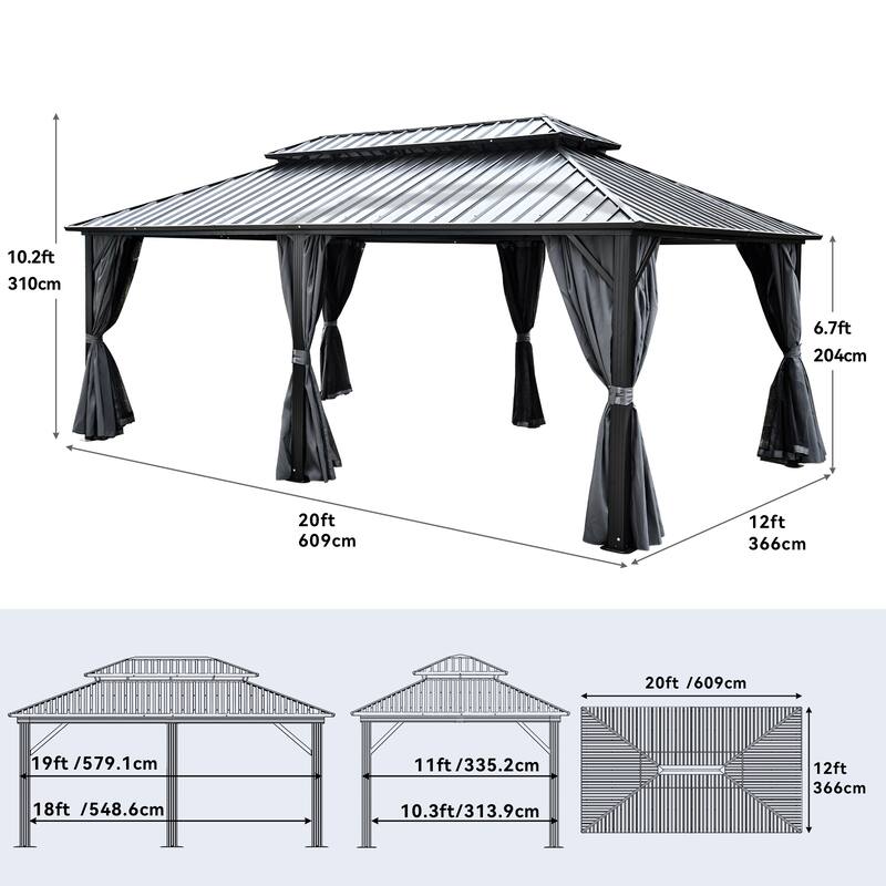 Outdoor Hardtop Canopy Gazebo
