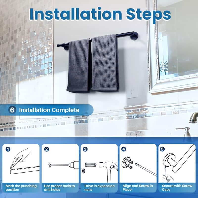 WOWOW Mutiple Length Wall Mounted Stainless Steel Towel Bar