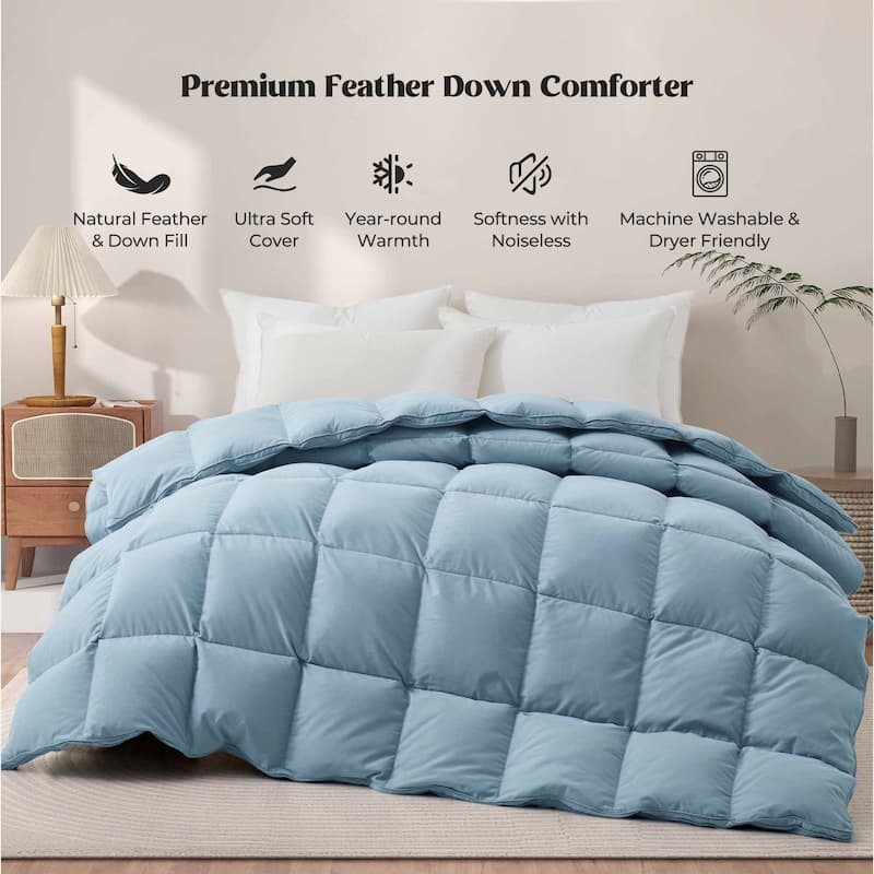 Year-round & Lightweight White Goose Down Duvet Insert Comforter