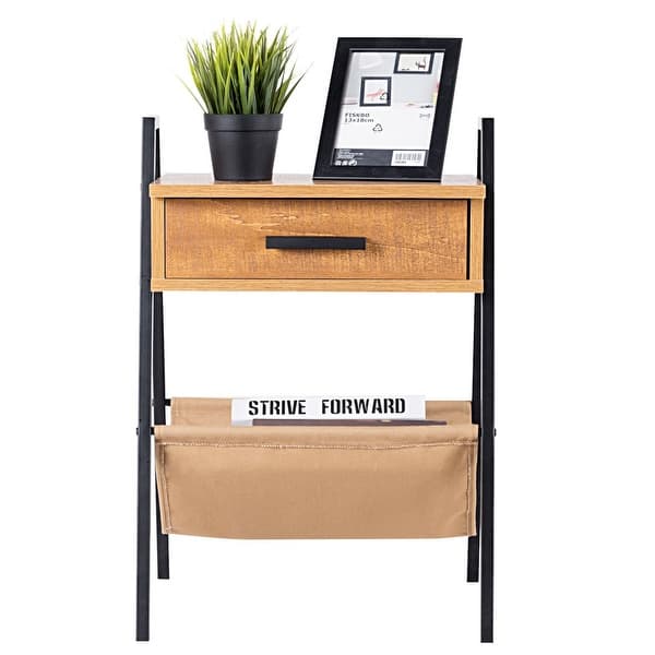 Accent End Side Sofa Table Nightstand Drawer Display Storage Bedside Table Desk
