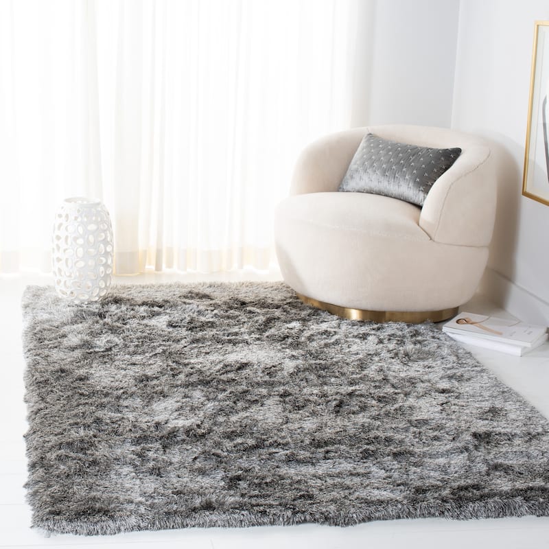 SAFAVIEH Handmade Paris Shag Danara 2.5-inch Thick Rug - 11' x 15' - Silver