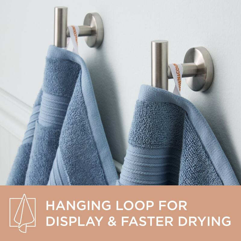 TOWN & COUNTRY EVERYDAY 4-Piece Solid Dobby Border Bath Towel Set - 30"x58"