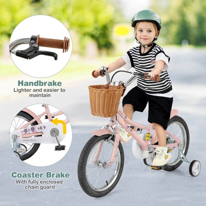 Costway 12"/14"/16"/18" Kids Bike with Height Adjustable Handlebar - See Details