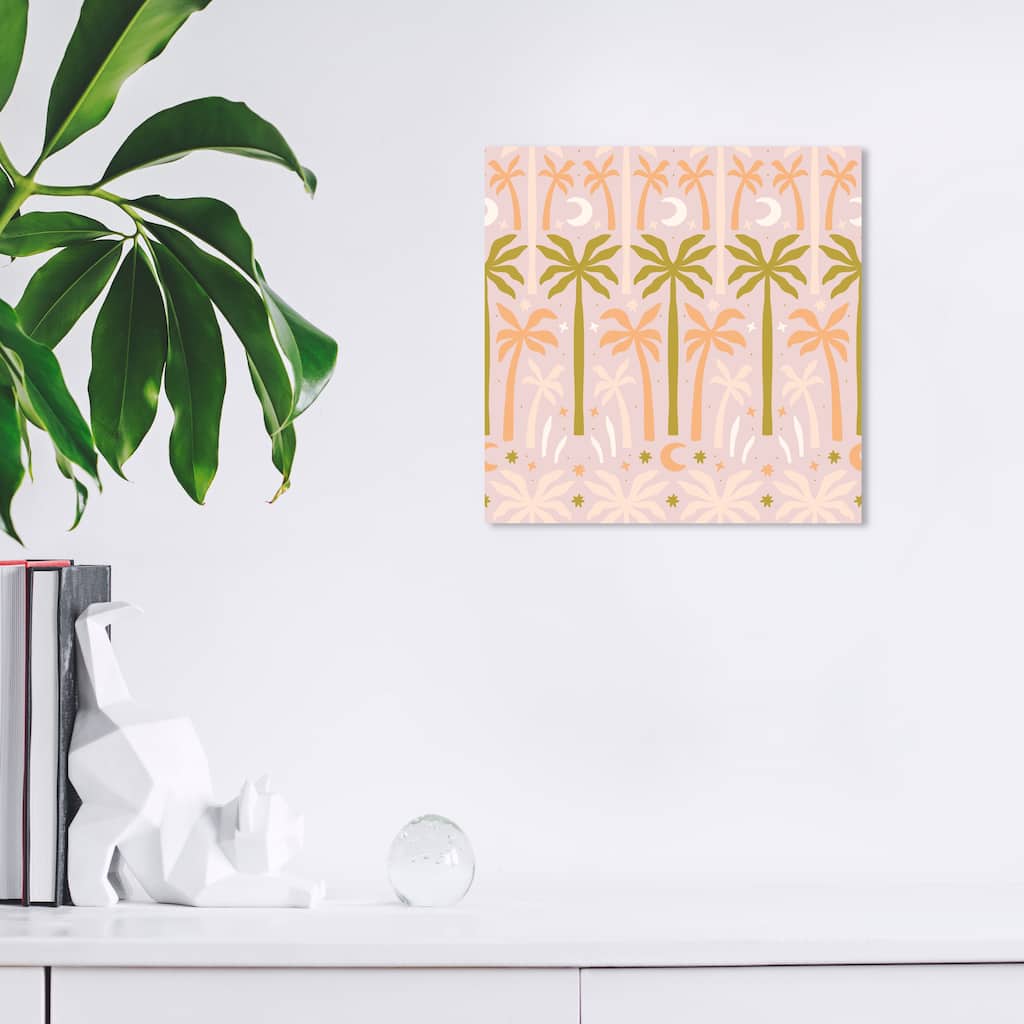 Wynwood Studio Canvas Floral and Botanical Palms Modern Art Deco Orange Modern & Contemporary Wall Art Canvas Print