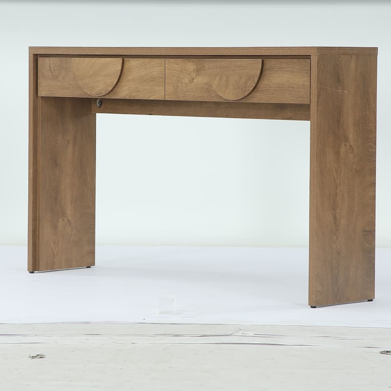 63-Inch Farmhouse Console Table with 2 Drawers for Entryway, Sofa Table Behind the Couch - 62.99" L x 13.77" D x 35.43" H - Rustic Brown