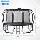 preview thumbnail 12 of 11, 12/14/15/16FT Outdoor Kids Trampoline with Enclosure, Basketball Board
