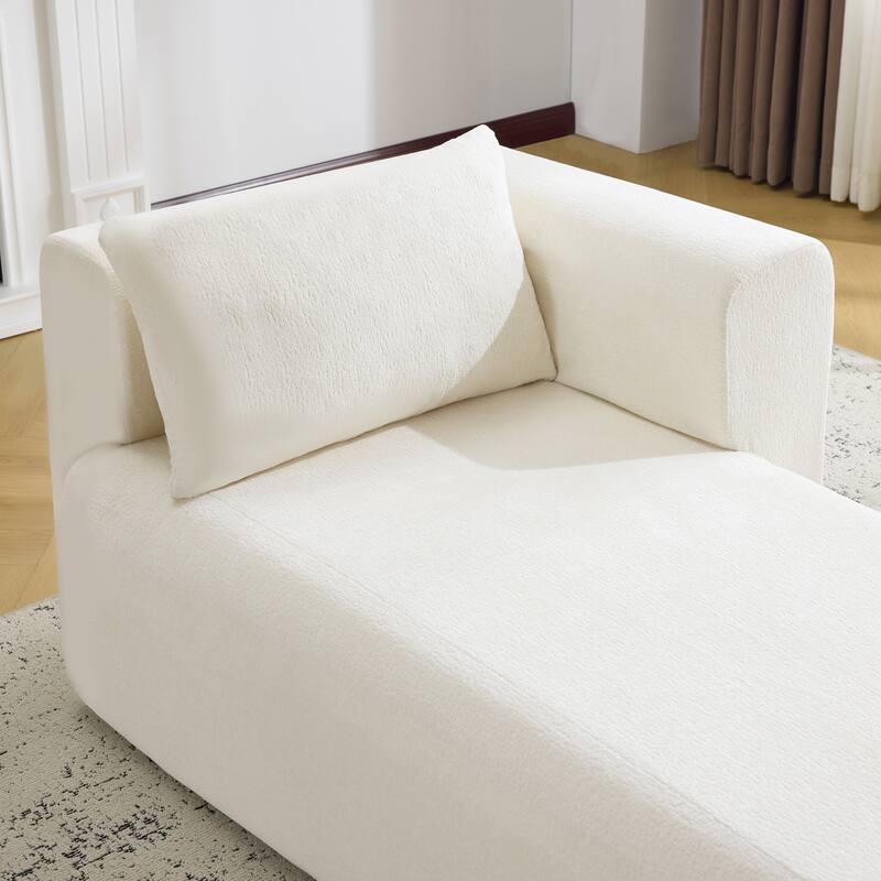 Bezseller Modern Chaise Lounge - Upholstered Sofa with Pillows for Bedroom & Living Room