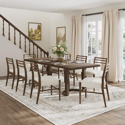 Christopher Knight Home - Hawthorne Rubberwood 9 Piece Dining Set