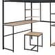 preview thumbnail 19 of 38, Full Size Metal Loft Bed with Bulit-in Desk and Stool, Heavy Duty Loft Bedframe with Cabinet and Open Storage Shelves for Kids