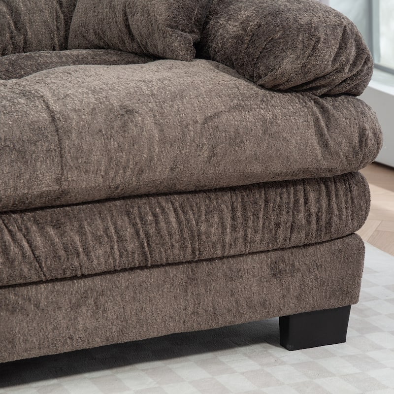 84" Upholstered 3-Seater Sofa with Memory Foam & Comfort Pillows